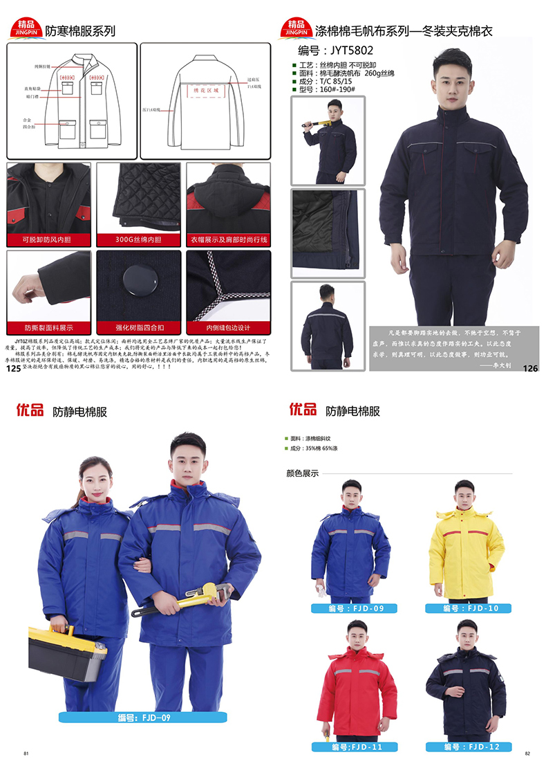 Winter cotton vest winter work clothes can be customized with warm jacket fabric for comfort