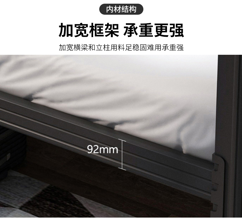 Student dormitory bunk bed, double layer profile bed, apartment bed, construction site high and low bed, employee steel iron frame bed