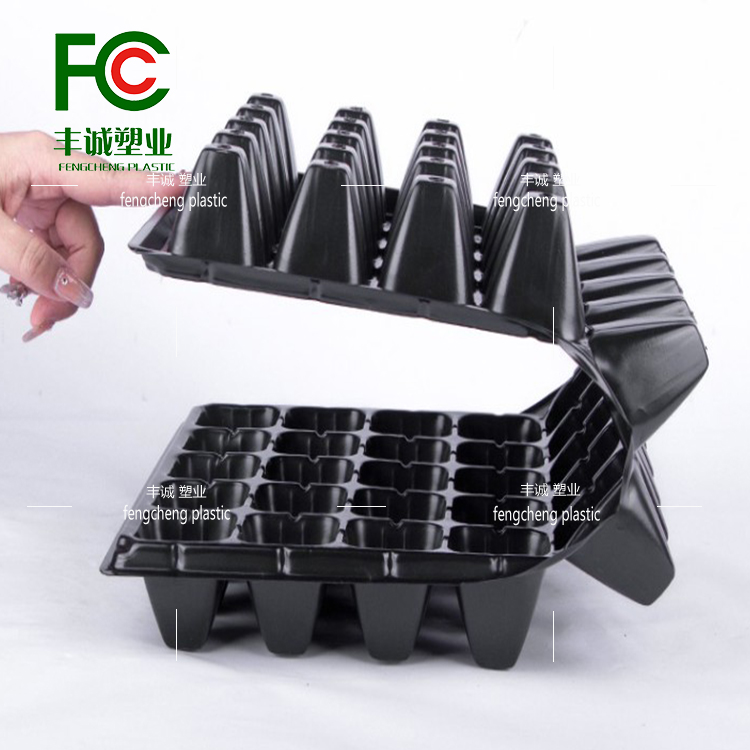 Brand new black seedling tray for flowers, succulent vegetables, melons, and fruits