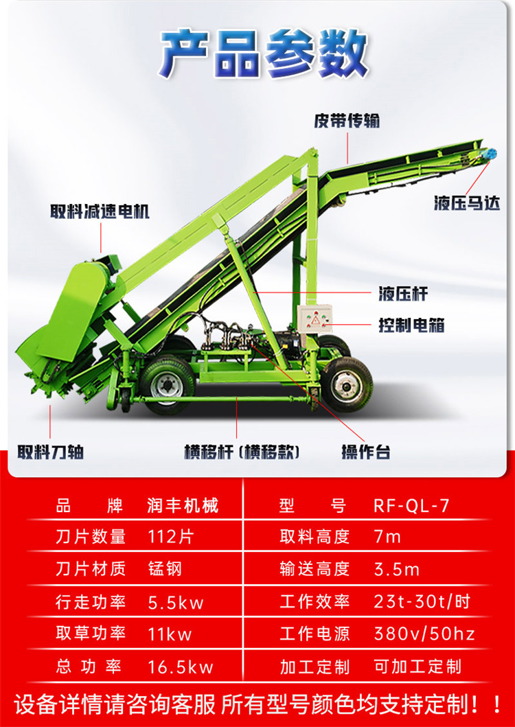 Qingcang Forage Loading and Forage Picking Machine Automatic Grass Picking Machine for Farm Farming High Altitude Grass Material Picking Machine