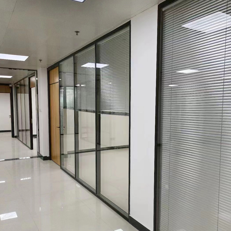 Office glass partition, aluminum alloy office door, sound insulation wall, double layer tempered glass high partition wall