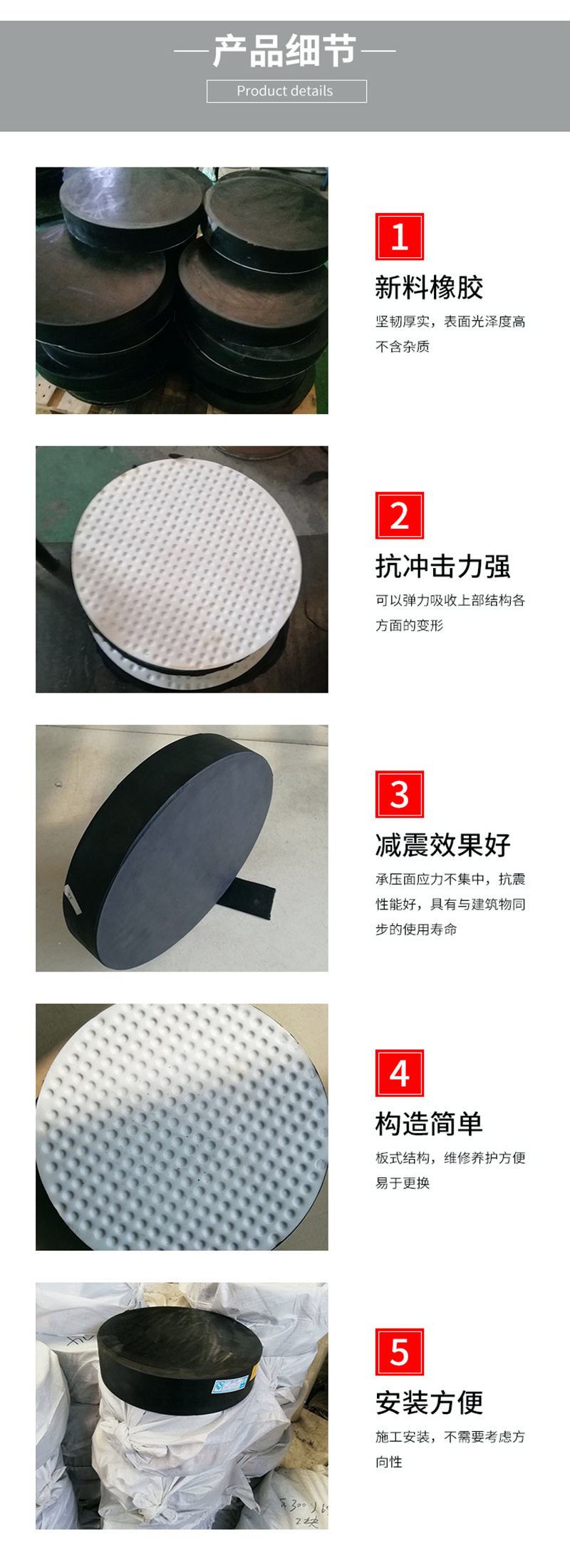 GBZYH sliding rubber bearings for highways, circular sliding plate bearings for bridges, fully customizable models