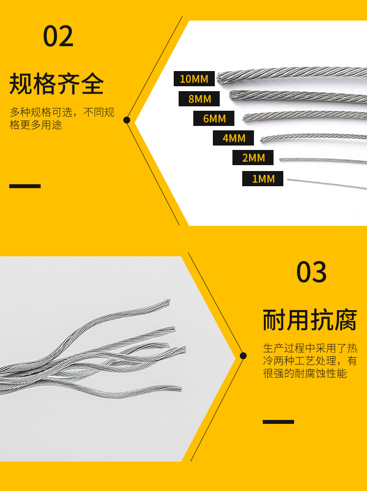 316 stainless steel wire rope 0.5mm diameter 7 * 7 structure National standard corrosion-resistant