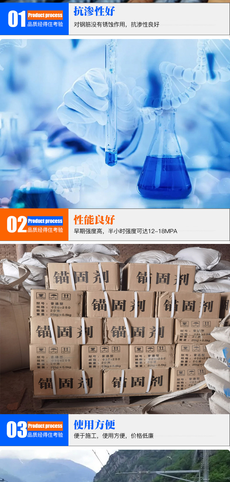 SXHYMGJ-015 anchoring agent can be used for high crack resistance and flexible high-speed railway tunnels