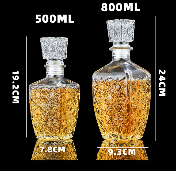 Professional customized high-end decanter square diamond foreign wine bottle with excellent quality and exquisite craftsmanship