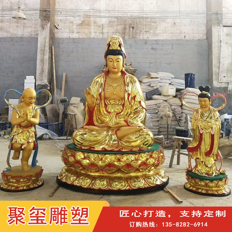 Copper Guanyin Buddha Statue Juxi Copper Carving Foundry Customizes Thousand Handed Guanyin Sculpture