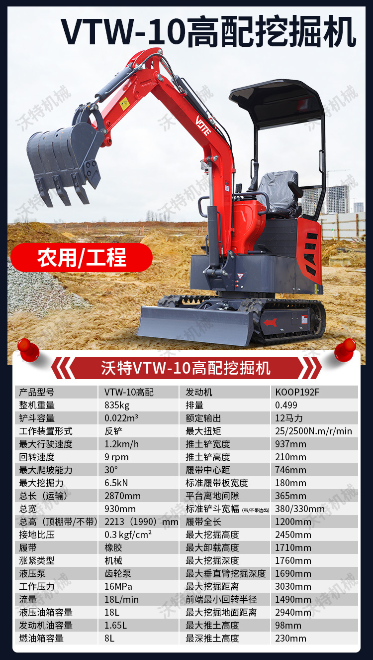 15 micro excavators, 10 telescopic hooks with chassis, 17 small excavators, and a 1.5-ton small excavator for digging around 20000 tons of soil