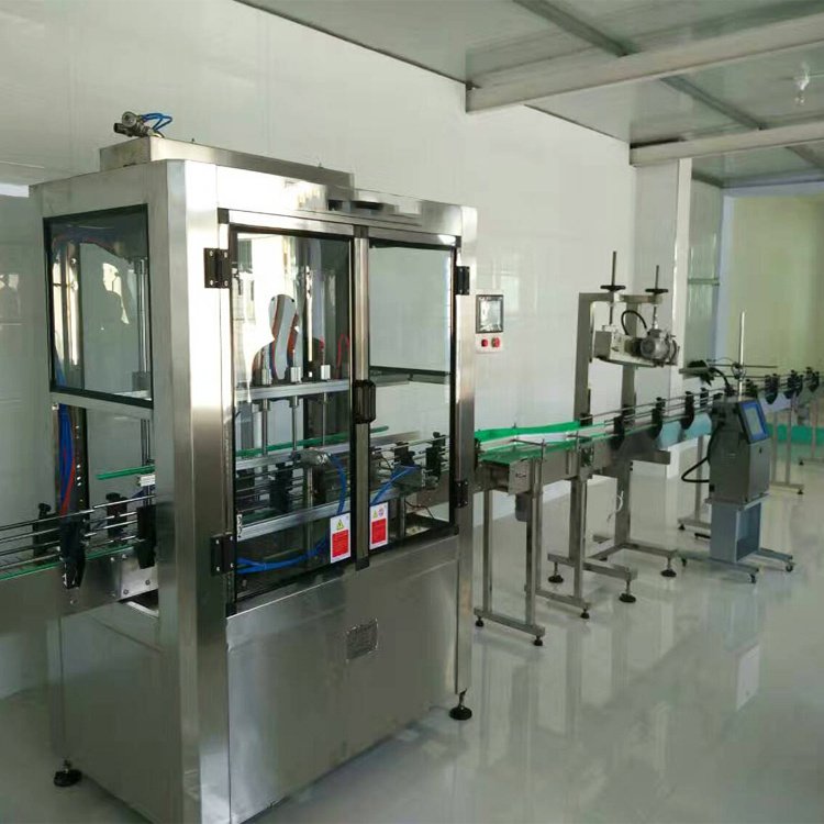 Plant fertilizer filling machine has low energy consumption and high degree of automation. No bottle, no filling