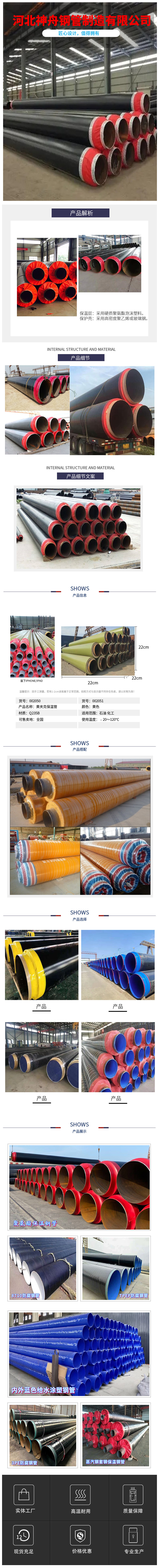 Municipal heating 1420 * 10 spiral insulation pipe, Shenzhou heating pipeline dedicated antioxidant polyurethane insulation