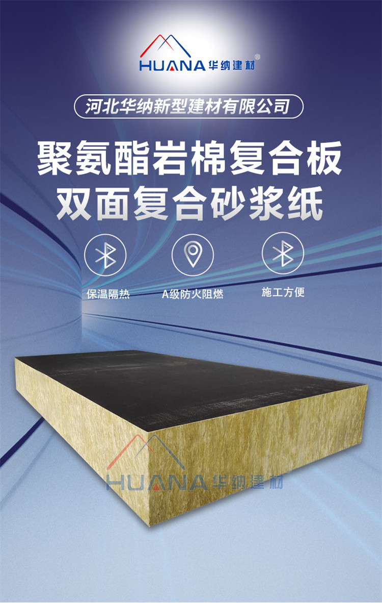 Polyurethane rock wool composite board manufacturer Warner mortar paper composite rock wool board customization