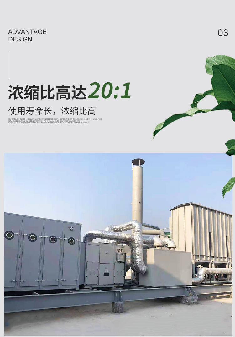 Zeolite wheel adsorption waste gas concentration device, cylindrical wheel molecular sieve RCO adsorption concentration catalytic combustion equipment