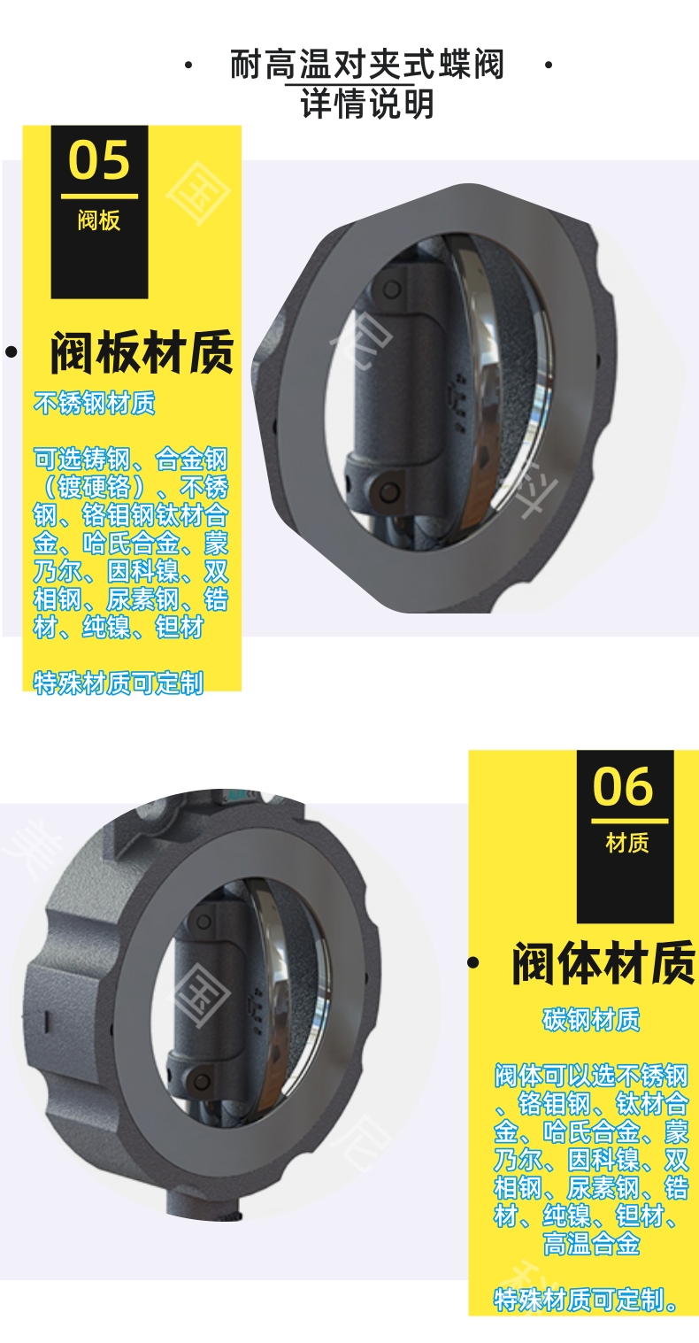 NICO imported high-temperature resistant wafer butterfly valve, wafer type high-temperature alloy stainless steel valve plate, American Nico brand