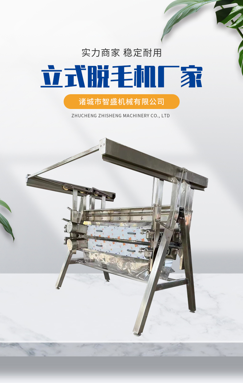 Fully automatic vertical poultry hair removal machine, stainless steel hair removal and feather removal machine for chickens, ducks, geese, Zhisheng