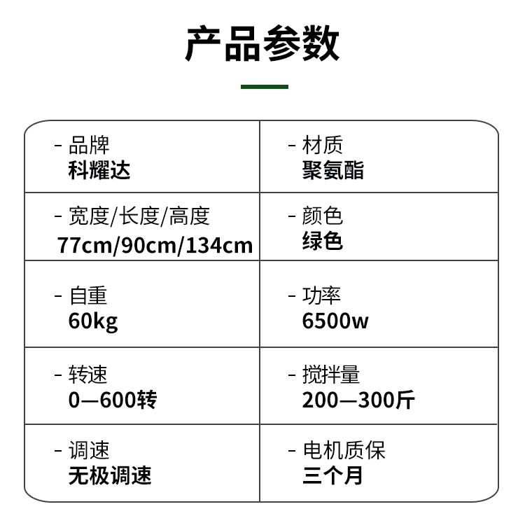 Keyaoda Electric Duck Mouth Mixing Bucket Gypsum Self leveling High Speed Mixing Equipment 200L6500w