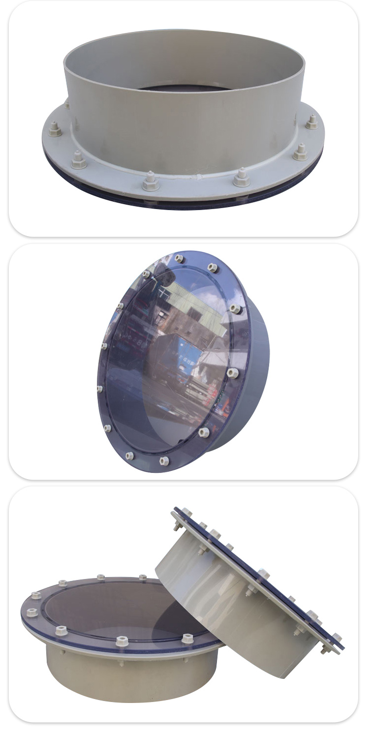 Shunfa PP plastic spray tower flange viewing window, manhole transparent window, exhaust gas purification tower viewing window