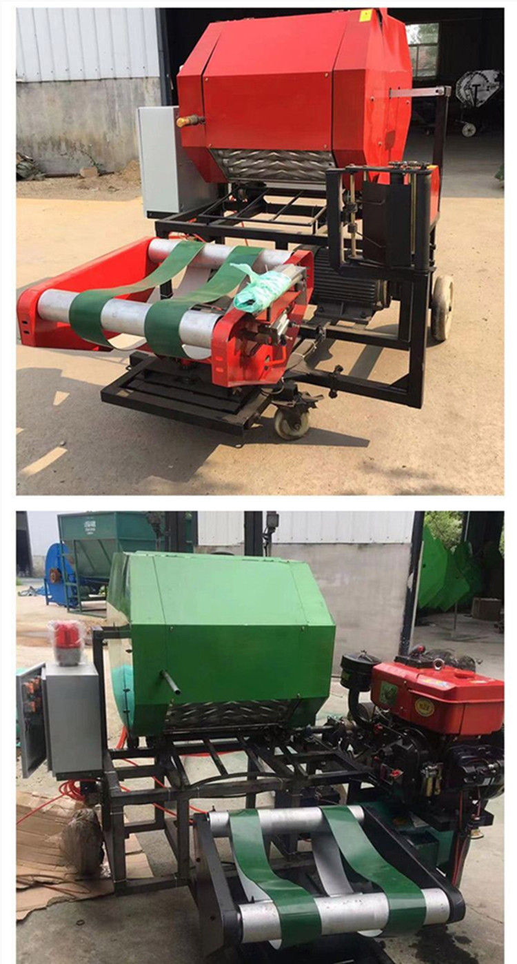 Corn straw kneading, bundling, and coating machine for cattle raising, grass briquetting machine for storing winter forage, and packaging machine