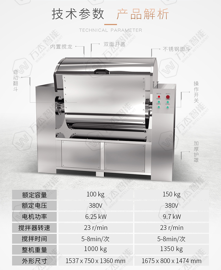 Large dough mixer, commercial 100kg Mantou room, breakfast shop, canteen mixer