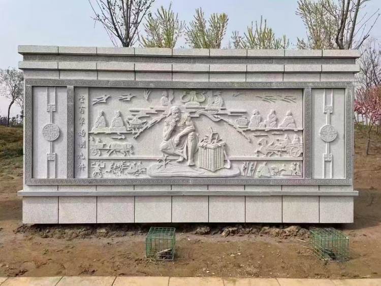 石雕壁画定做 大理石壁画 公园文化墙石材浮雕背景墙专业定制