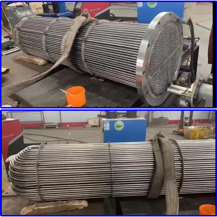 Stainless steel bent pipe bundle, tube plate, inline heater, heat exchanger, condenser, C-shaped bend, U-shaped bend