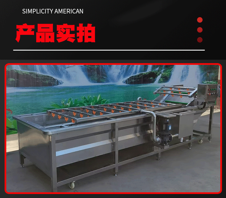 Fruit cleaning assembly line Strawberry bubble cleaning machine Fruit and vegetable processing equipment