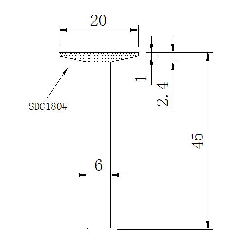 High quality inverted T-shaped diamond grinding head quartz carving k-needle jadeite raw stone window T-shaped cutter inner milling groove