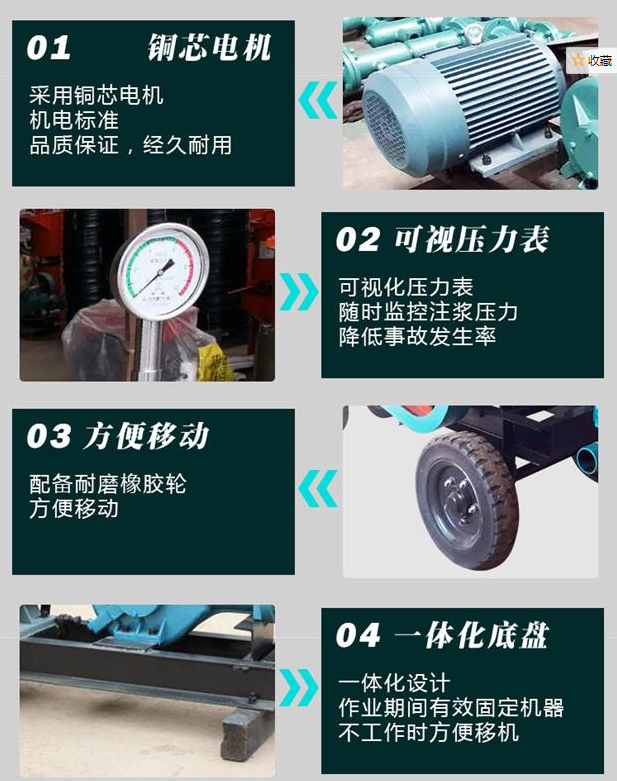 Single cylinder parallel bars three cylinder grouting pump grouting machine plunger piston high-pressure grouting