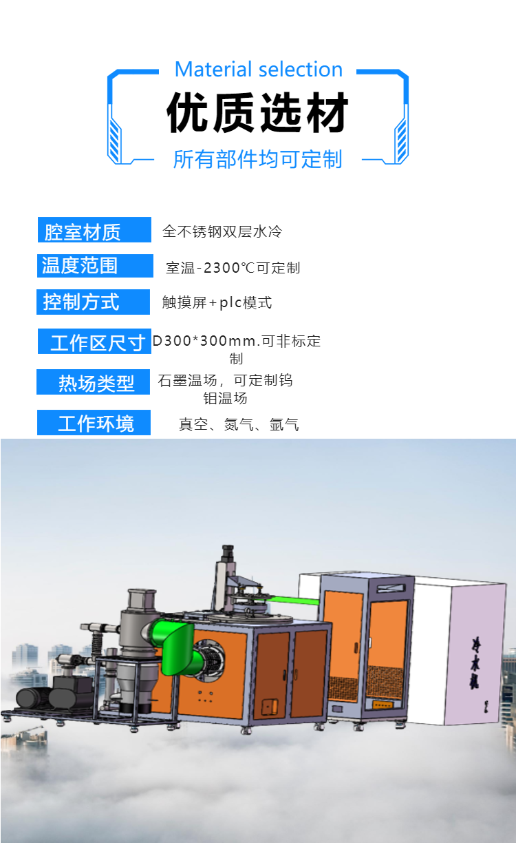 Graphite vacuum sintering furnace for scientific research experiments, melting furnace, powder metallurgy forming, material preparation, heat treatment and annealing