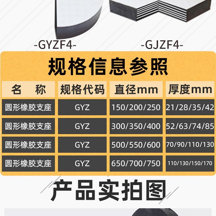 International plate circular rubber bearing for Qingtian Road Bridge GYZ 200 * 300 * 41 shock-absorbing plate bearing