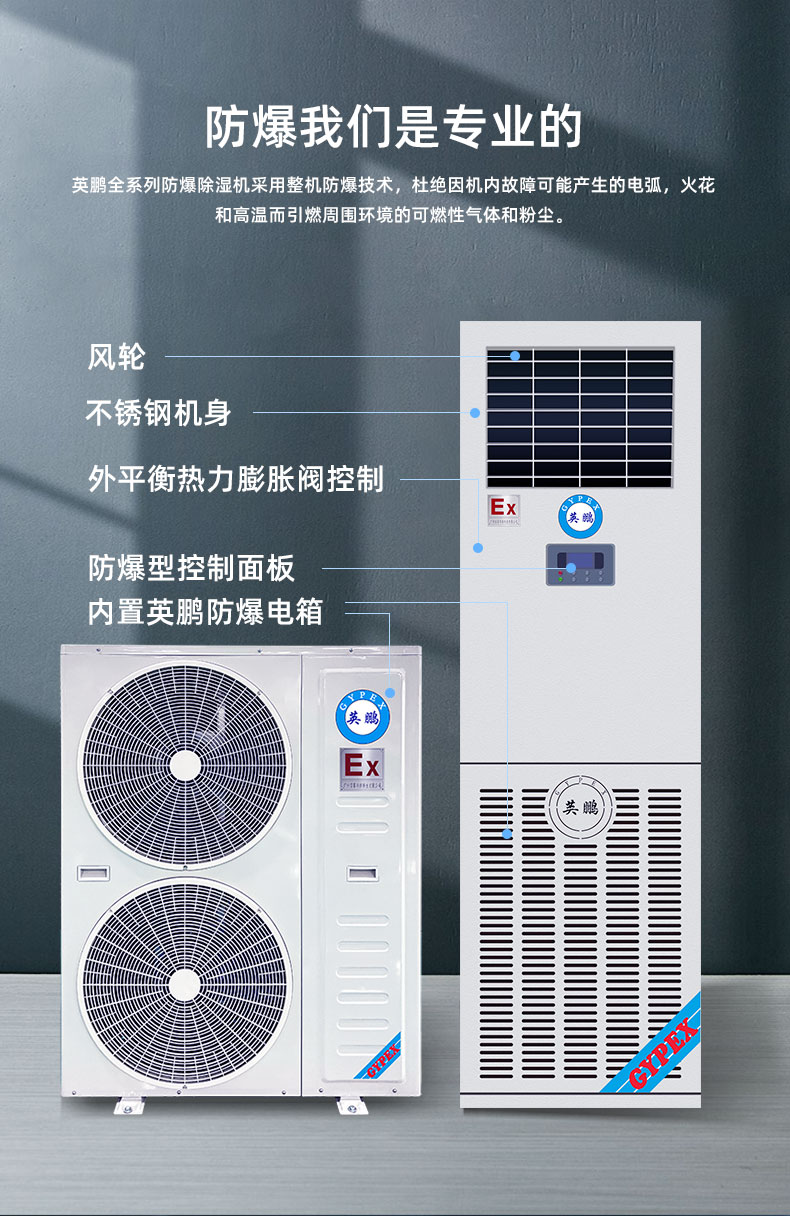 Yingpeng Explosion proof Cooling Dehumidifier Industrial Dehumidifier BCF-10CJ (G) Dehumidifying capacity 10kg/h 380V