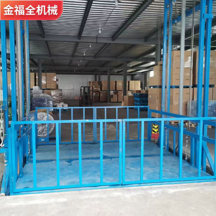 Fixed chain elevator guide rail hydraulic platform warehouse workshop cargo elevator lifting cargo elevator