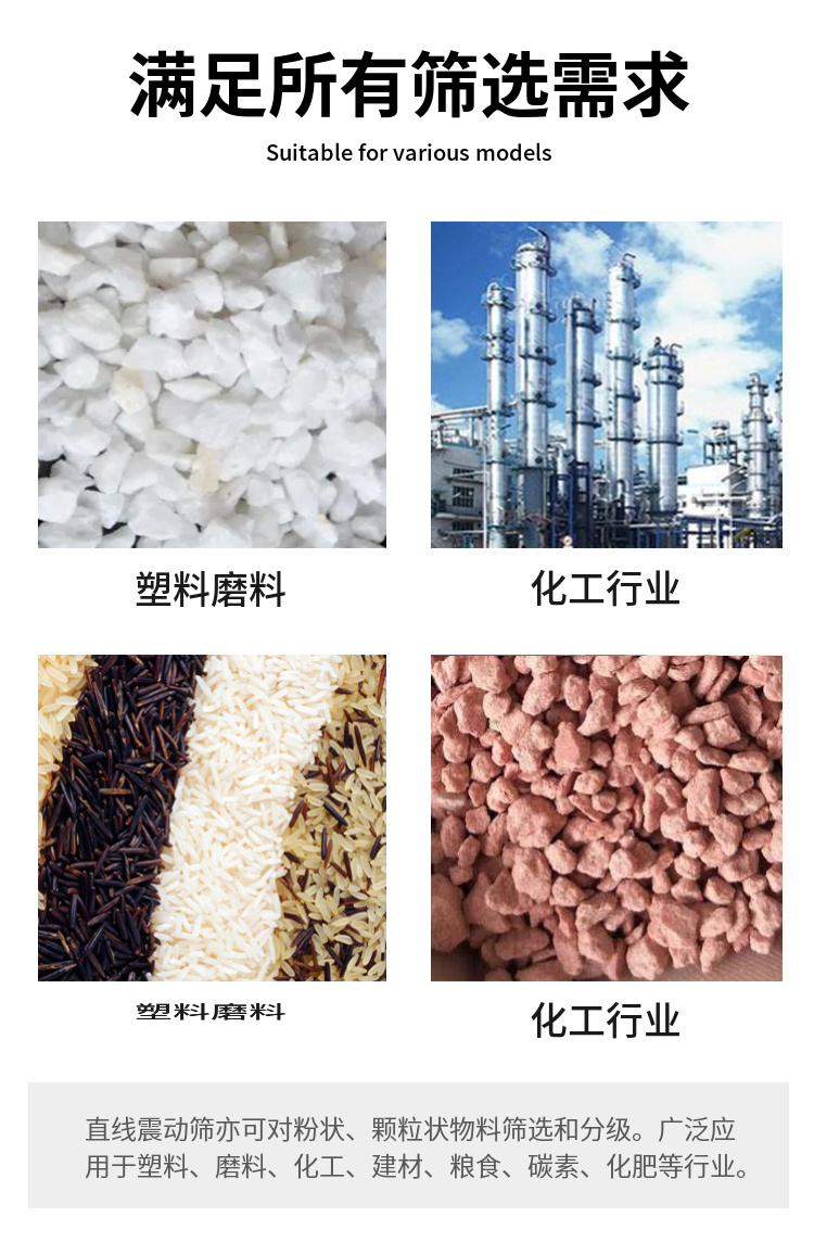 Quartz sand linear screen, silica sand glass sand, limestone coated sand, vibrating screen, classification, clear mesh size, fine screening