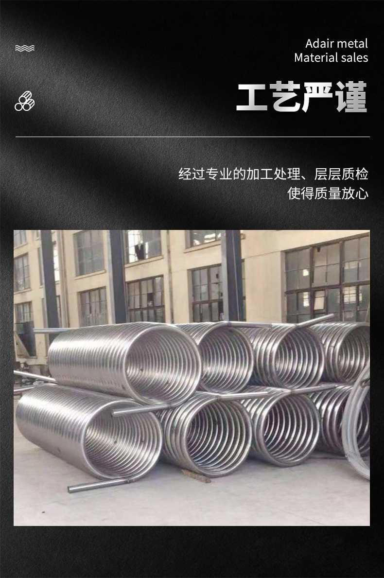 Customization of corrosion-resistant stainless steel reactor coil wing height inside the cylinder