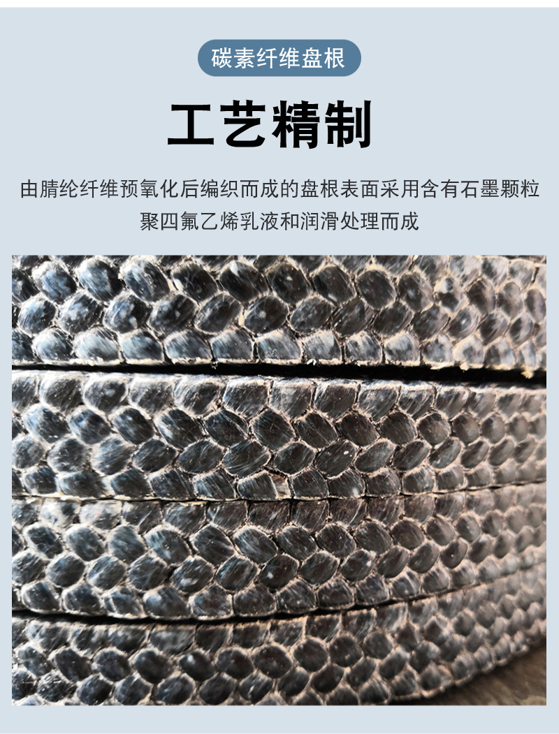 High strength tetrafluorocarbon fiber packing for centrifugal pumps with special wear-resistant carbon fiber packing specifications of 28 * 28mm