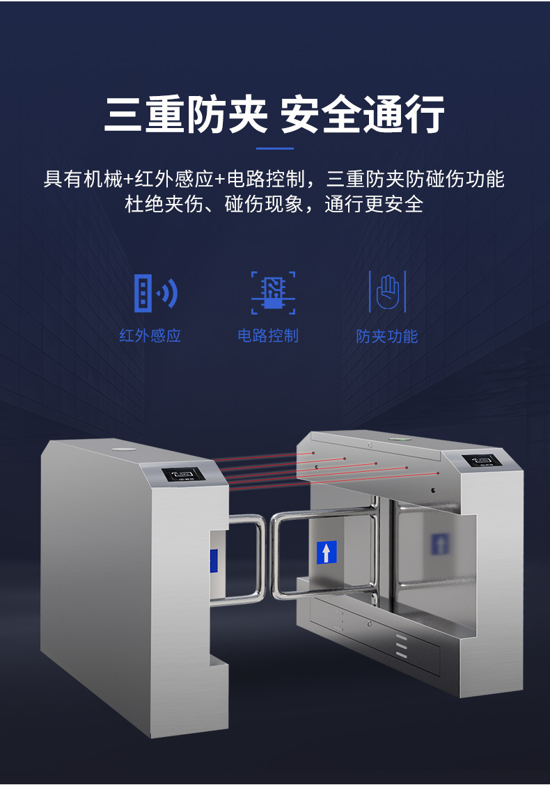 Campus intelligent swing gate, quick pass door, temperature measurement, facial recognition, access control, QR code ticket checking at passenger station