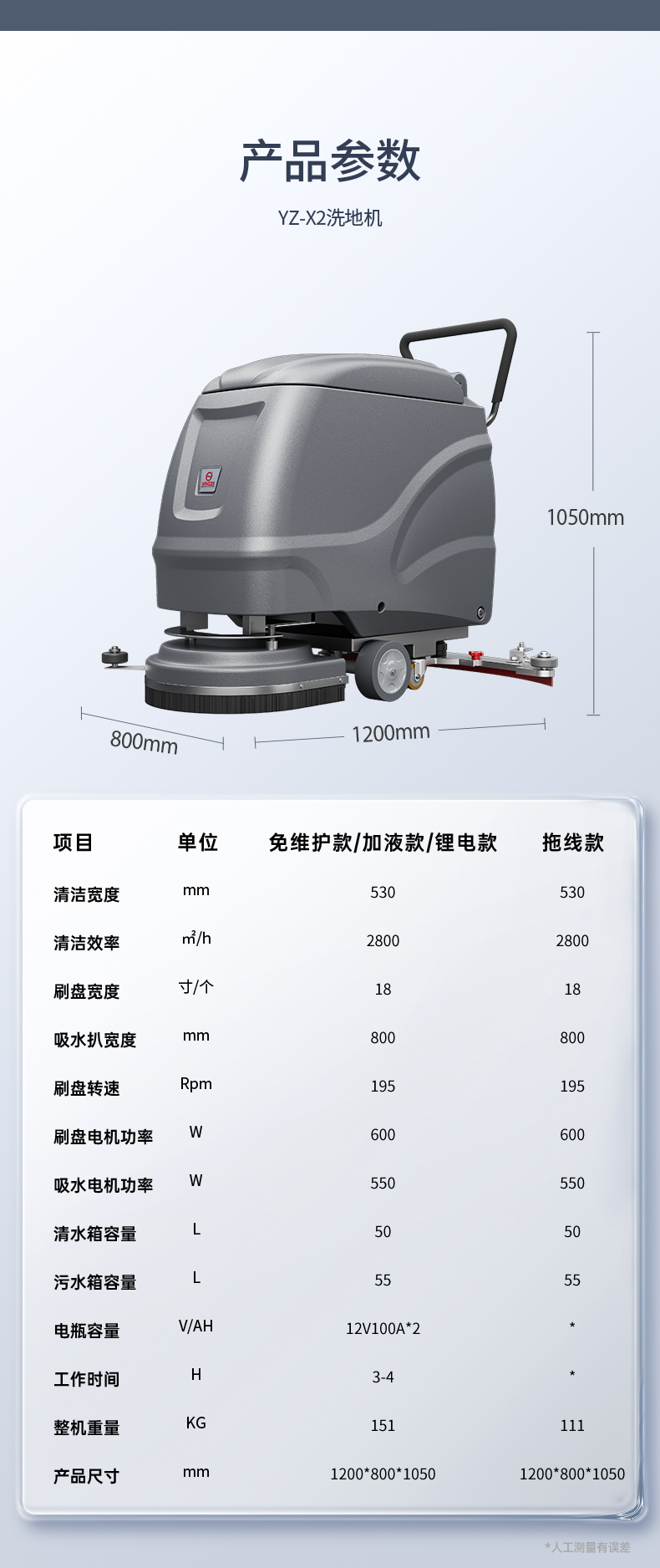 Yangzi Hand Pushed Floor Scrubber X2 Washing, Dragging, and Suction Integrated Machine Mall Supermarket Warehouse Factory Floor Scrubber