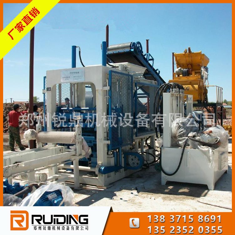 QT10-15 Large Bread Brick Machine Road Color Brick Slope Protection Brick Making Equipment Ruiding Machinery