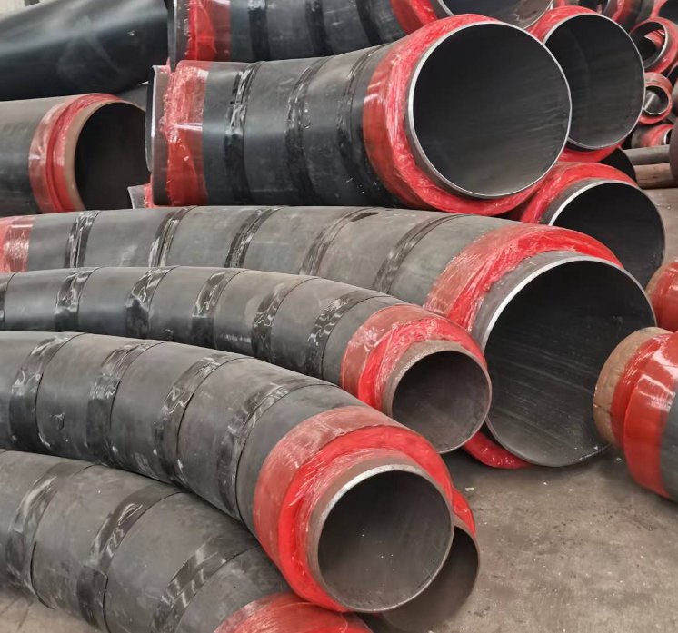 Fangda anti-corrosion and insulation steel pipe manufacturer plastic sleeve steel insulation pipe prefabrication direct buried cold and hot water polyurethane foam