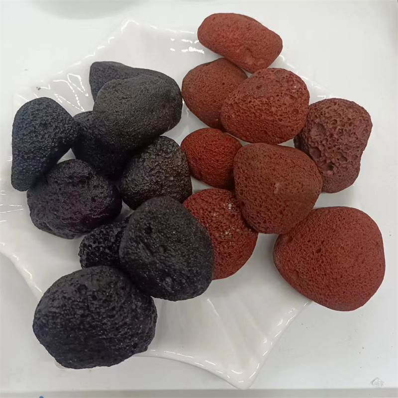 Porous pumice used for filtering water from volcanic rocks in the treatment of black volcanic stone water with meaty paving