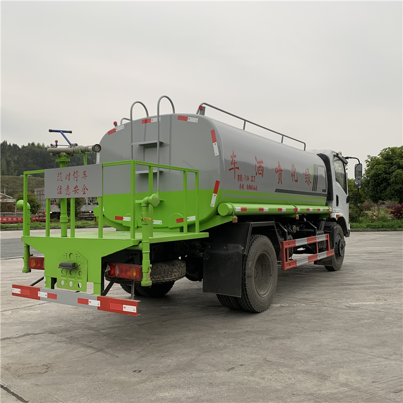 National VI 10 cubic meter green spray truck for environmental sanitation construction site, large fog cannon dust suppression truck, customized water tank truck