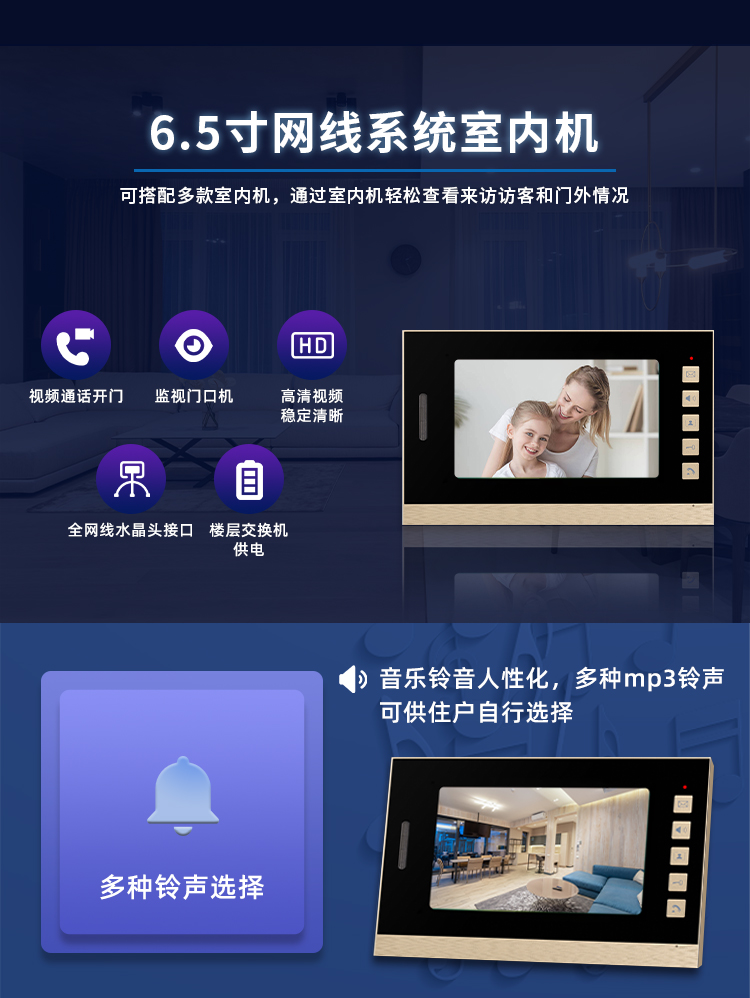 Mingke Network Cable Interface Building Intercom Unit Entrance Host Network Cable Visual Intercom System