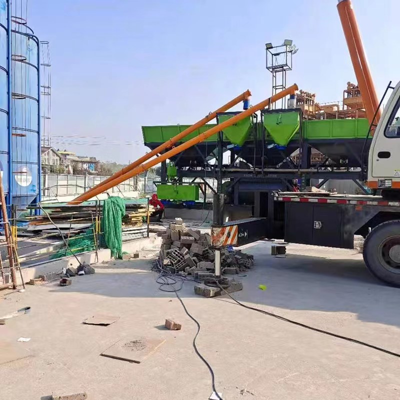 Asia League Heavy Industry Mobile Mixer Free Foundation Concrete Mixing Station Batching Integrated Station