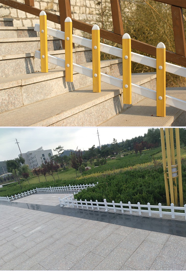 Lawn guardrail, PVC plastic steel fence, outdoor villa community garden greening railing, flower bed fence protection