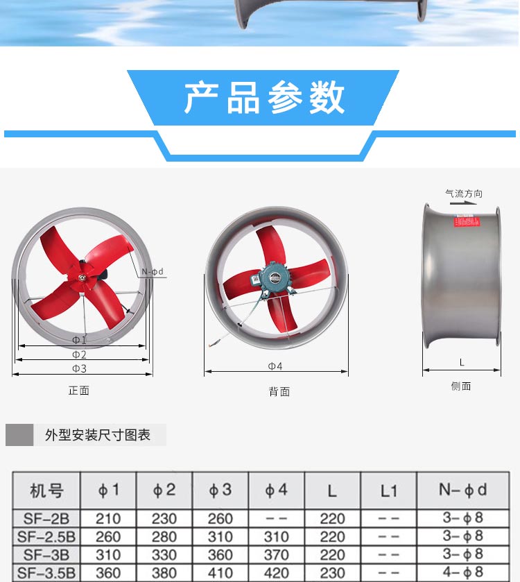 Jiuzhou fan low noise anti-corrosion warehouse continuous ventilation axial flow fan