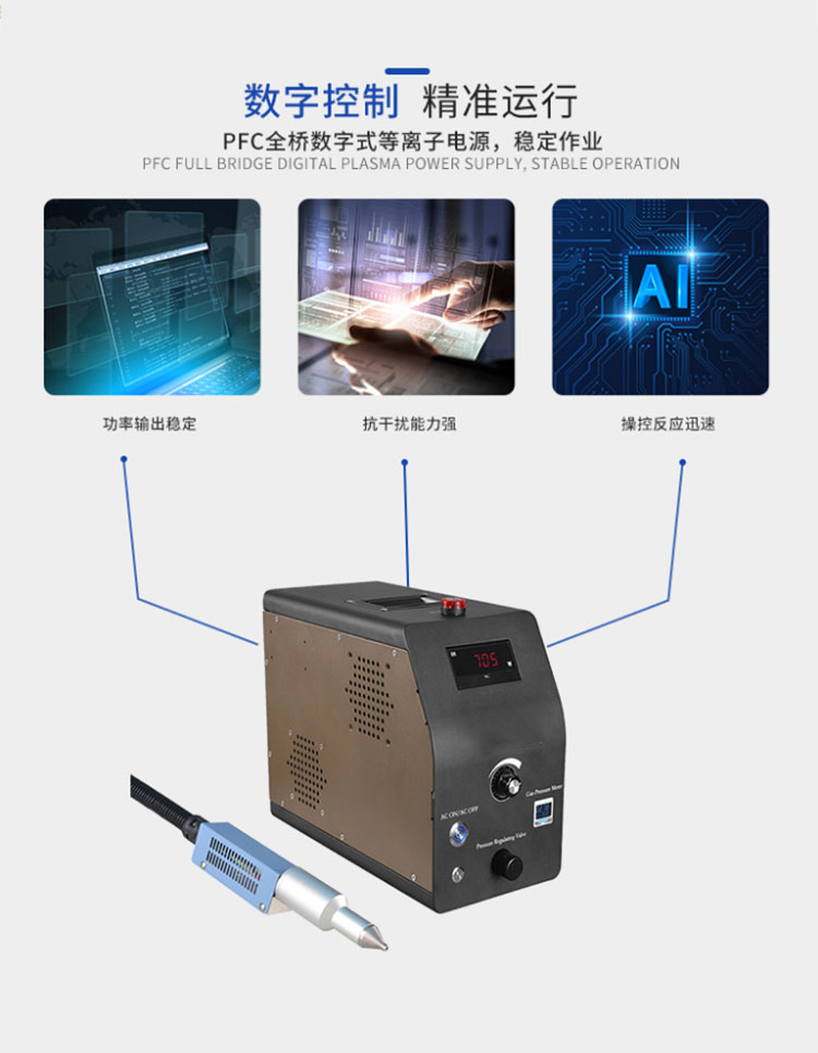 Assembly line spray type AP plasma treatment system machine BAG/LED surface activation plasma cleaning machine