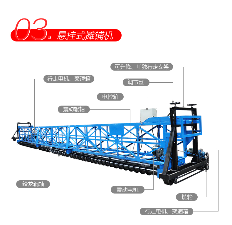 Concrete Paver Three Roller Axis Array Ultrasonic Asphalt Cement Pavement Bridge Deck Tunnel Leveling and Leveling