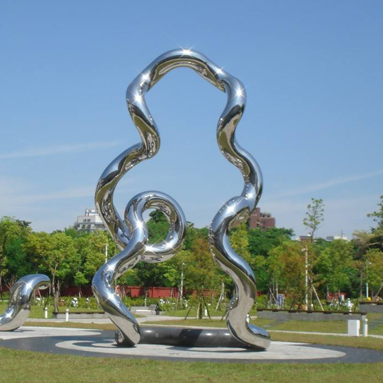 Large stainless steel water droplet sculpture sales office, outdoor garden, outdoor water landscape, water ripple decoration