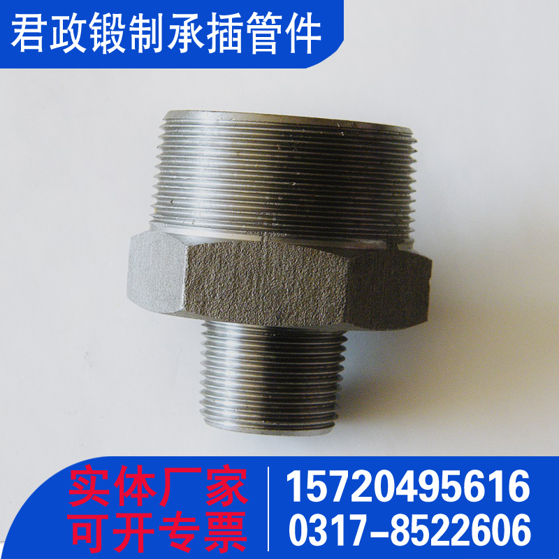 Forged hexagonal double wire stainless steel reducing forged pipe fittings, Junzheng standard production, customization, and inventory