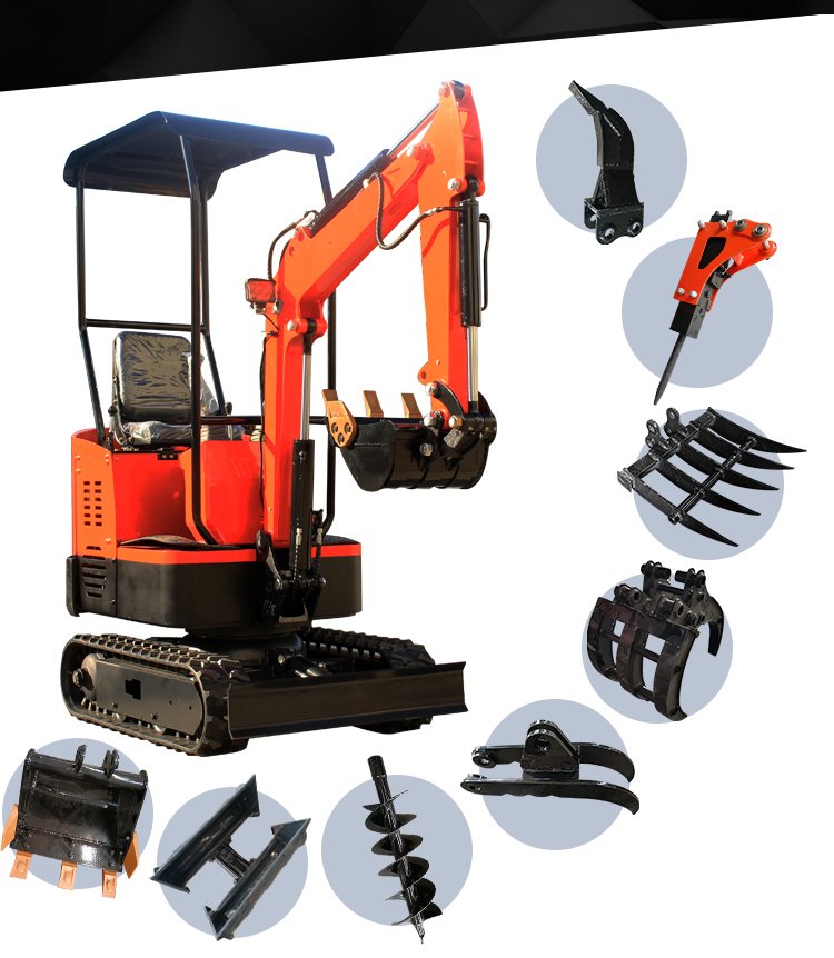 Supply Engineering Mini Hook Multifunctional Mini Excavator Civil Small and Micro Excavator Farmland and Orchard Excavation Equipment