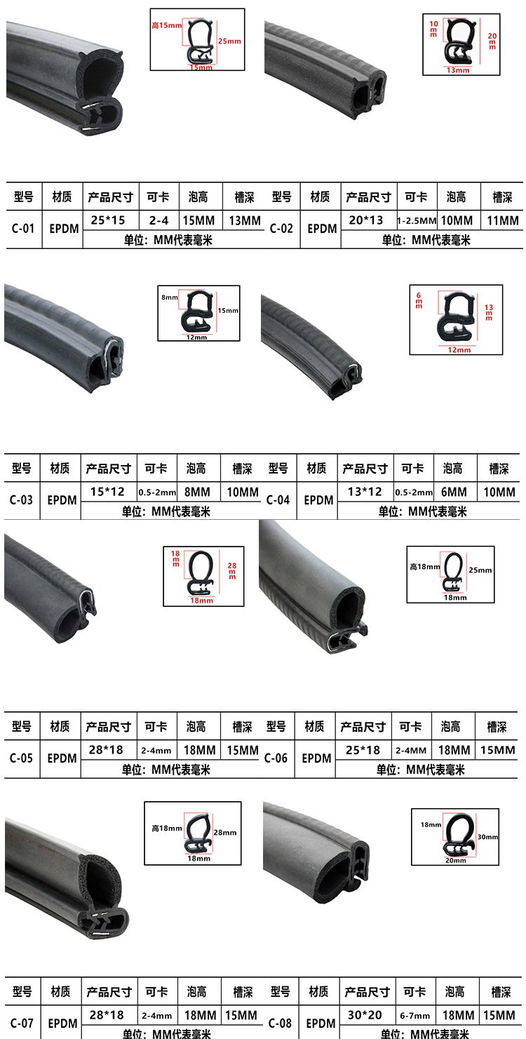 U-shaped side foam cabinet sealing strip Top foam electrical control cabinet rubber strip Mechanical and electrical box cabinet sealing strip