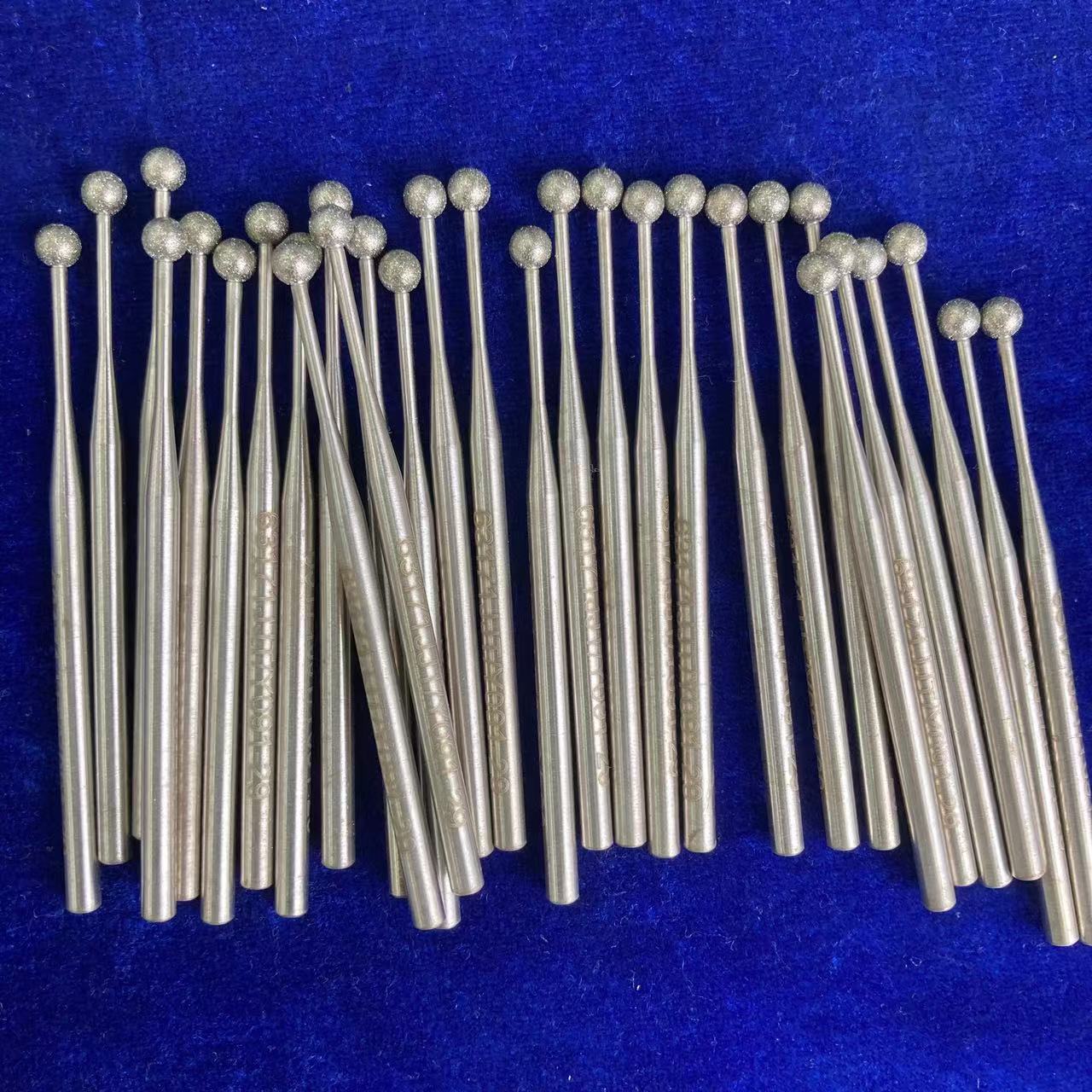 Electroplated CBN grinding head, spherical long shank diamond rod, curved surface polishing tool, stainless steel profile